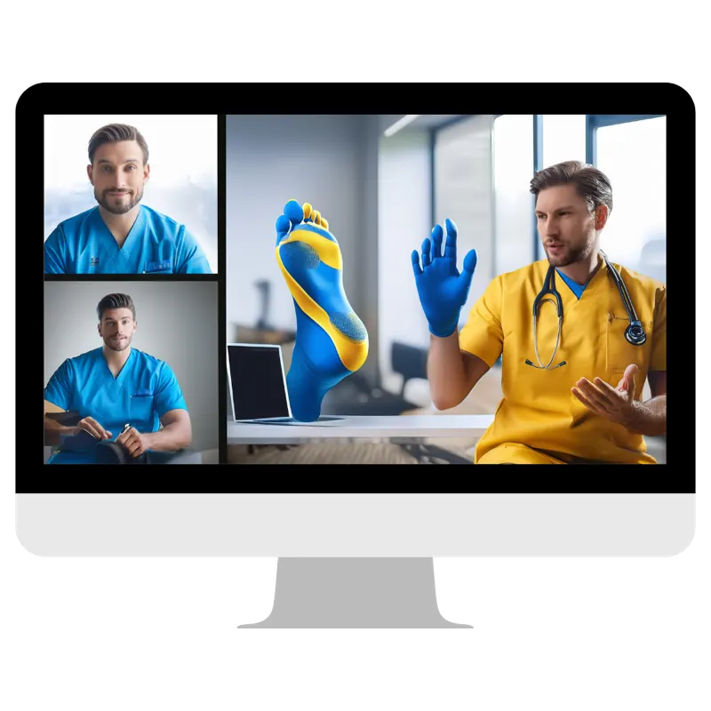 Podologue qui suit une formation en visio