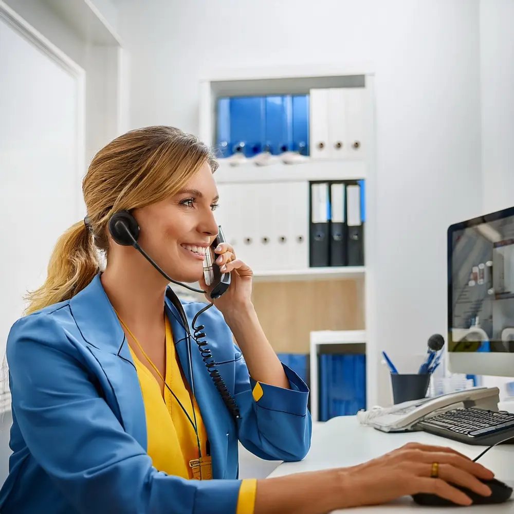 Une conseillère PODOLIA au téléphone